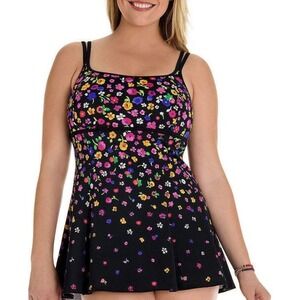 St. John's Bay Tropical Floral Swim Dress Swimsuit Size 16 MSRP $99.00